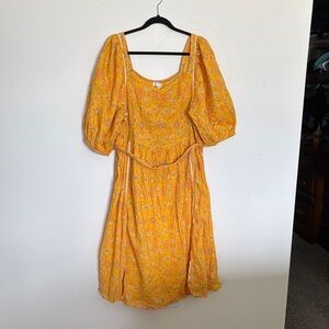 Plus ivy city Yellow Floral Midi Dress